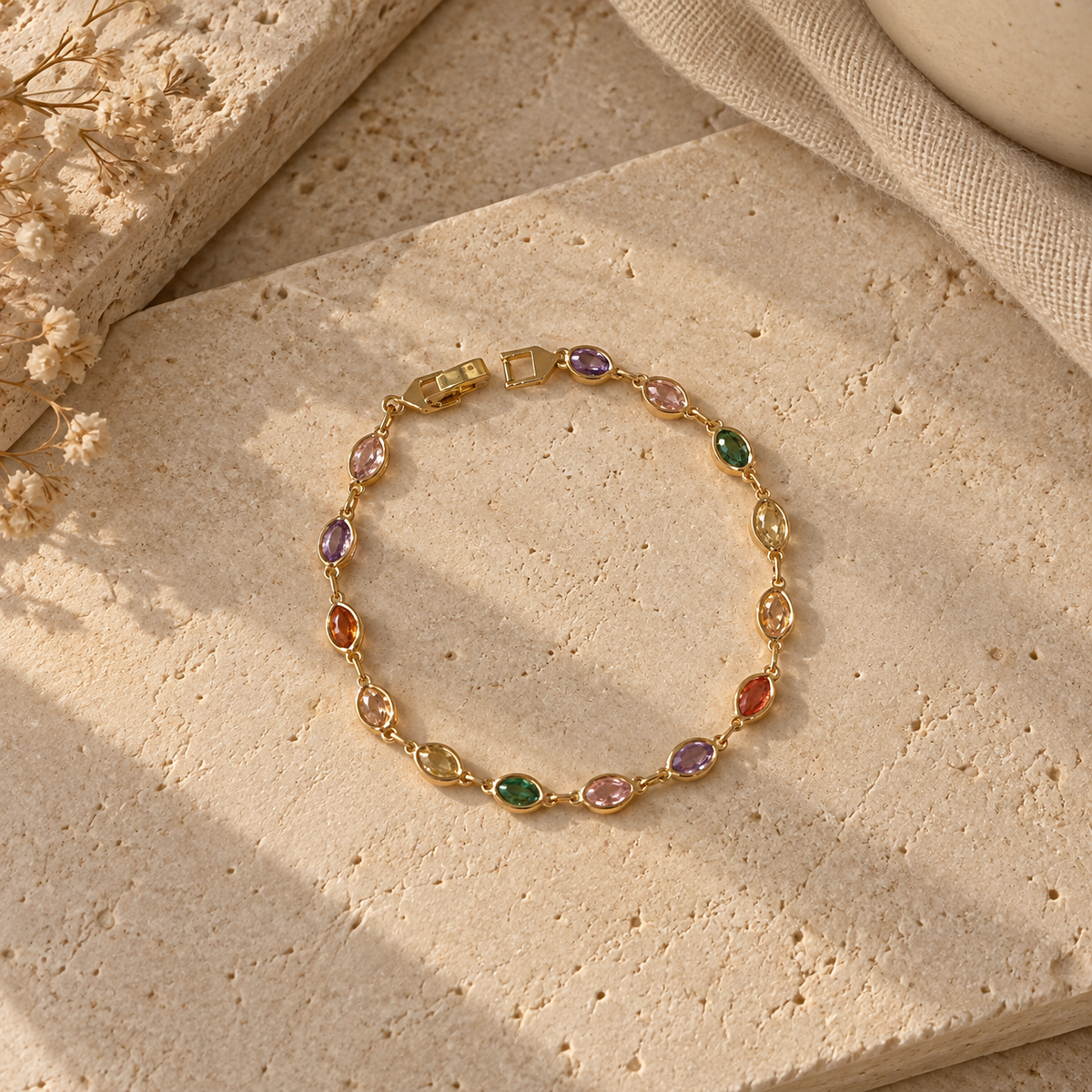 Multicolour gem bracelet