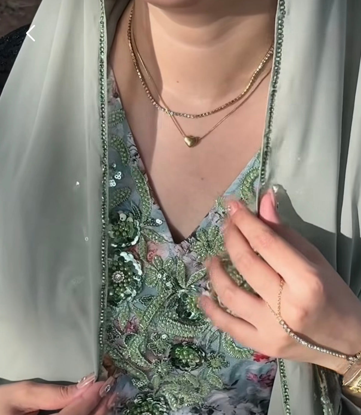 Tennis double layer neckchain