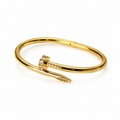 Crystal Nail Cuff Gold Bangle