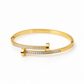 Crystal Line Gold Bangle