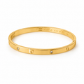 Signature Screw Crystal Gold Bangle