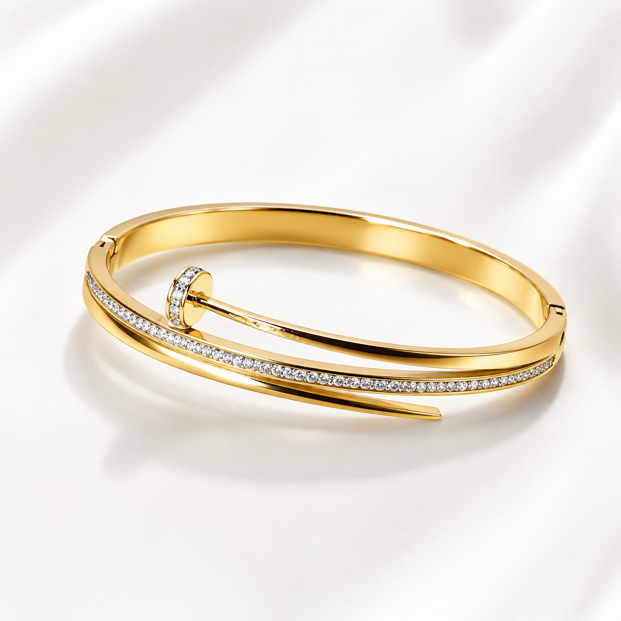 Classic Crystal Line Gold Bangle