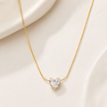 Diamond Heart Charm Gold Necklace