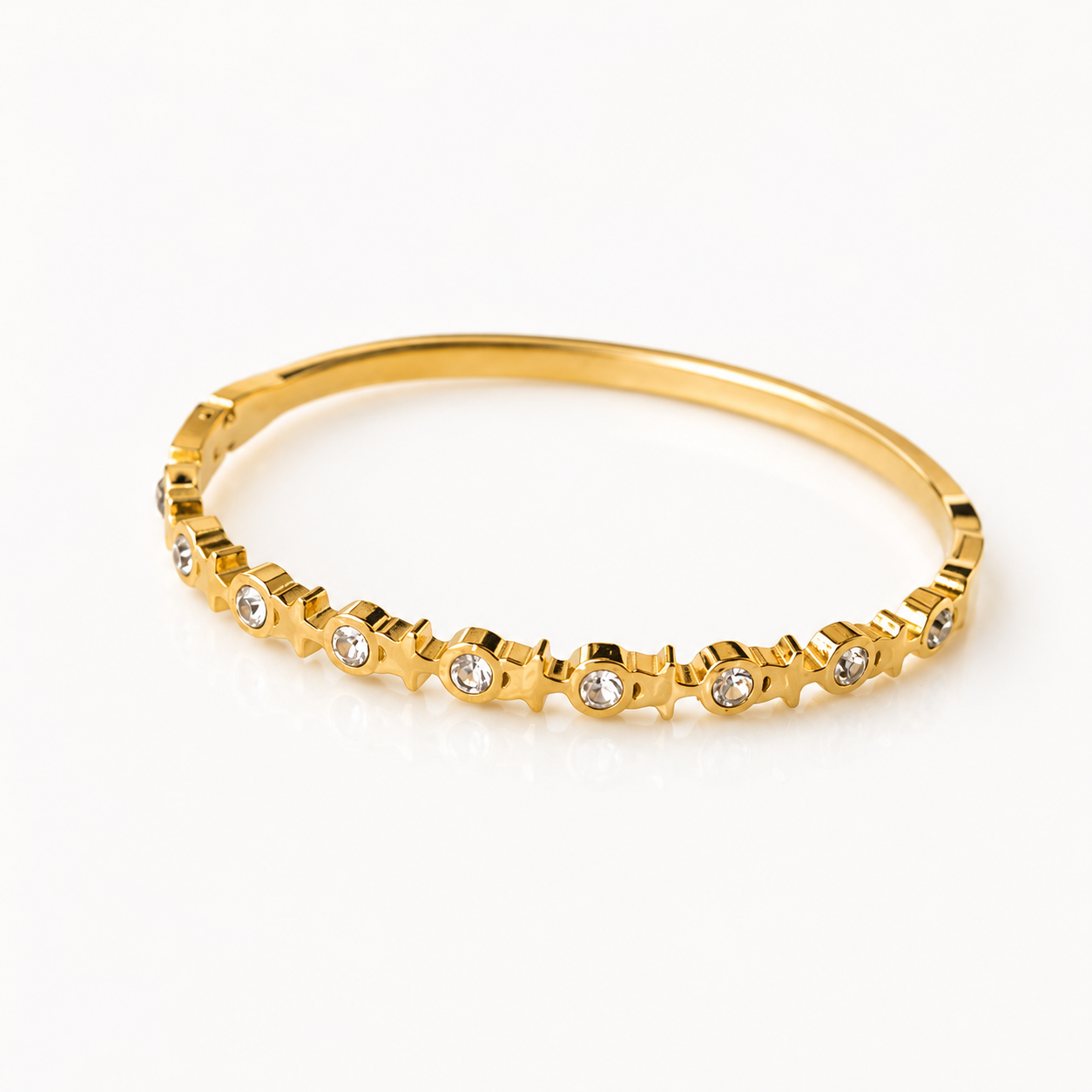 Celeste Crystal Crown Bangle