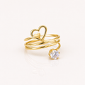 Twin Heart Wrap Crystal Ring