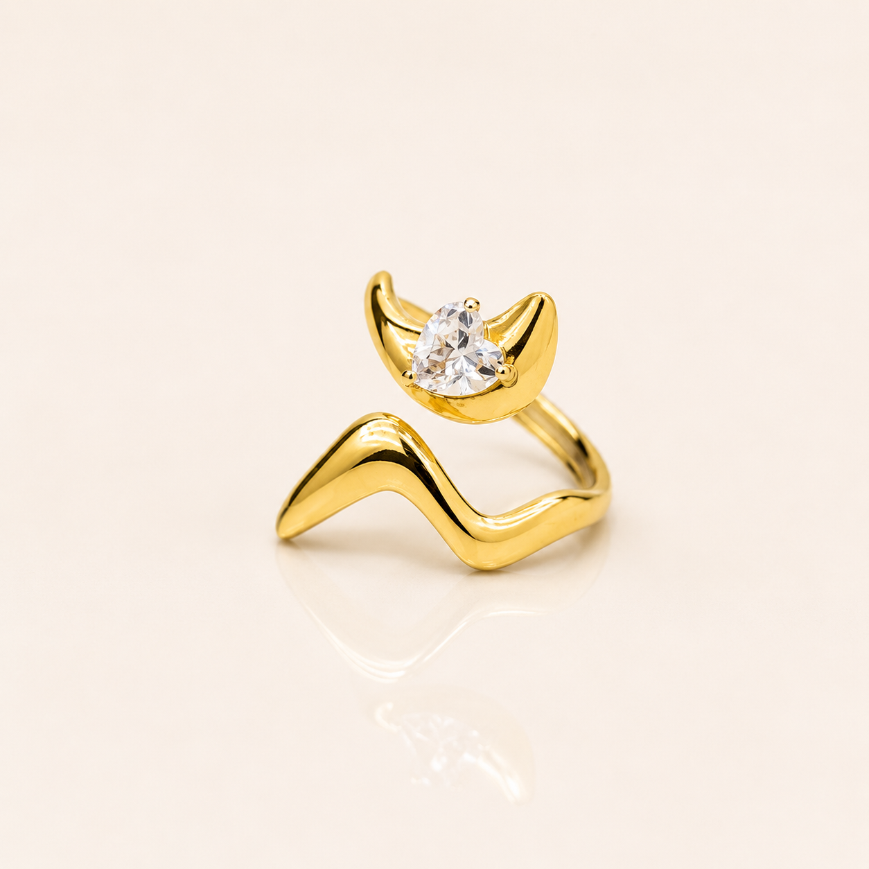 Luna Wave Crystal Ring