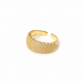 Golden Texture Statement Ring