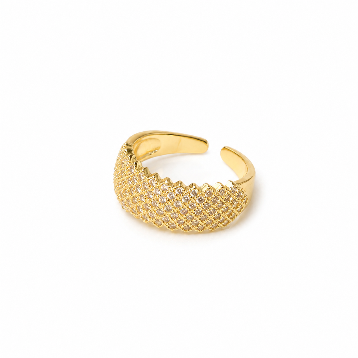 Golden Texture Statement Ring