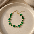 Emerald gem stone bracelet