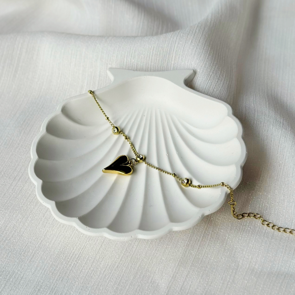 Single Heart Charm Gold Bracelet