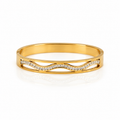 Wave Cuff Gold Bangle