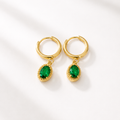 Emerald Drop Hoops