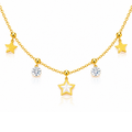 Star Crystal Charm Gold Necklace