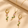 Tulip Necklace Earrings Combo