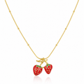 Strawberry Charm Gold Necklace