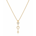 Triple Heart Drop Gold Necklace