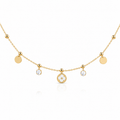 Petite Flower Crystal Gold Necklace