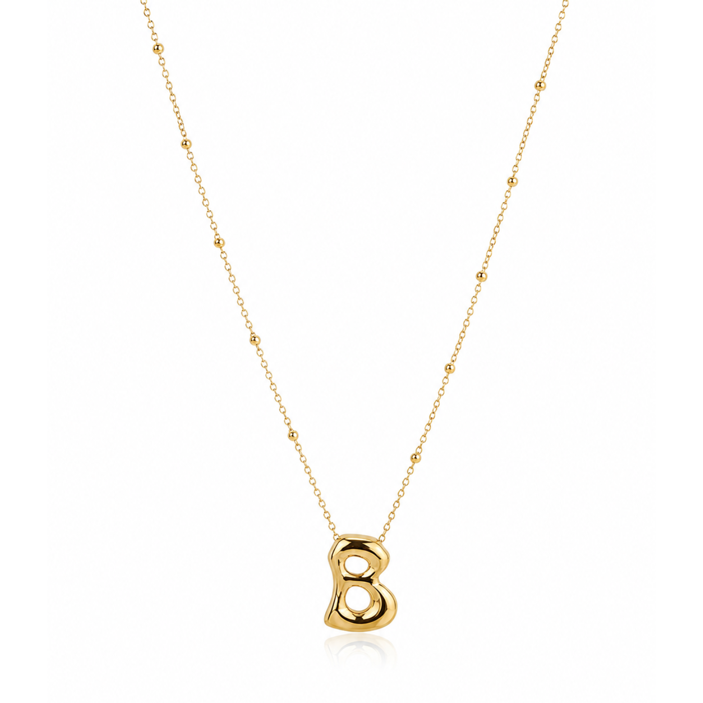 B Letter Gold Necklace