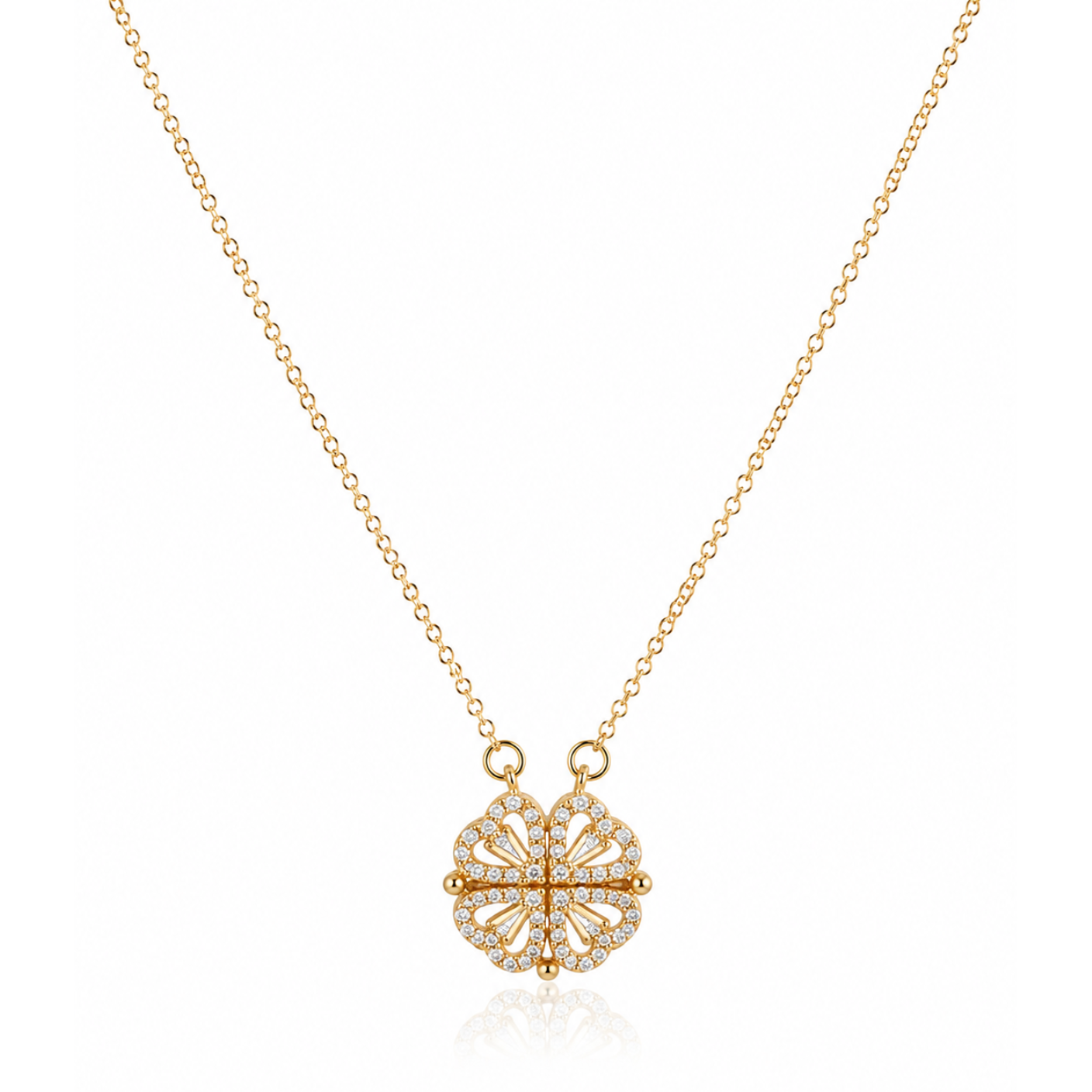 Magnetic Heart Crystal Necklace