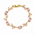 Pink Tulip Gold Bracelet