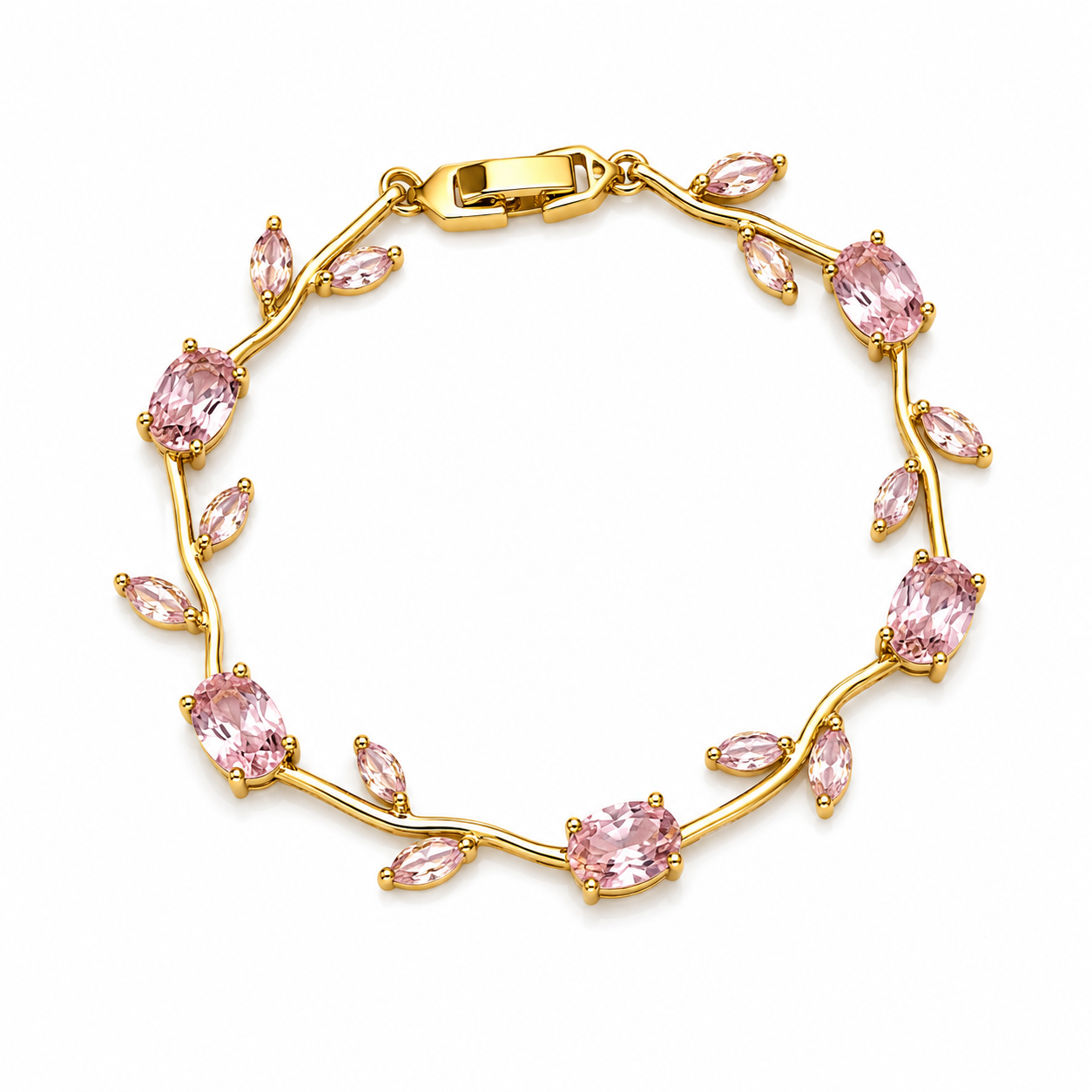 Pink Tulip Gold Bracelet