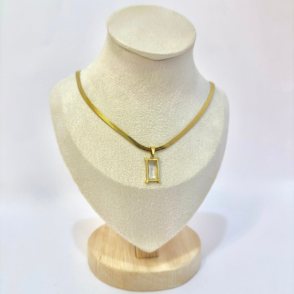 Stone Snake Gold Necklace