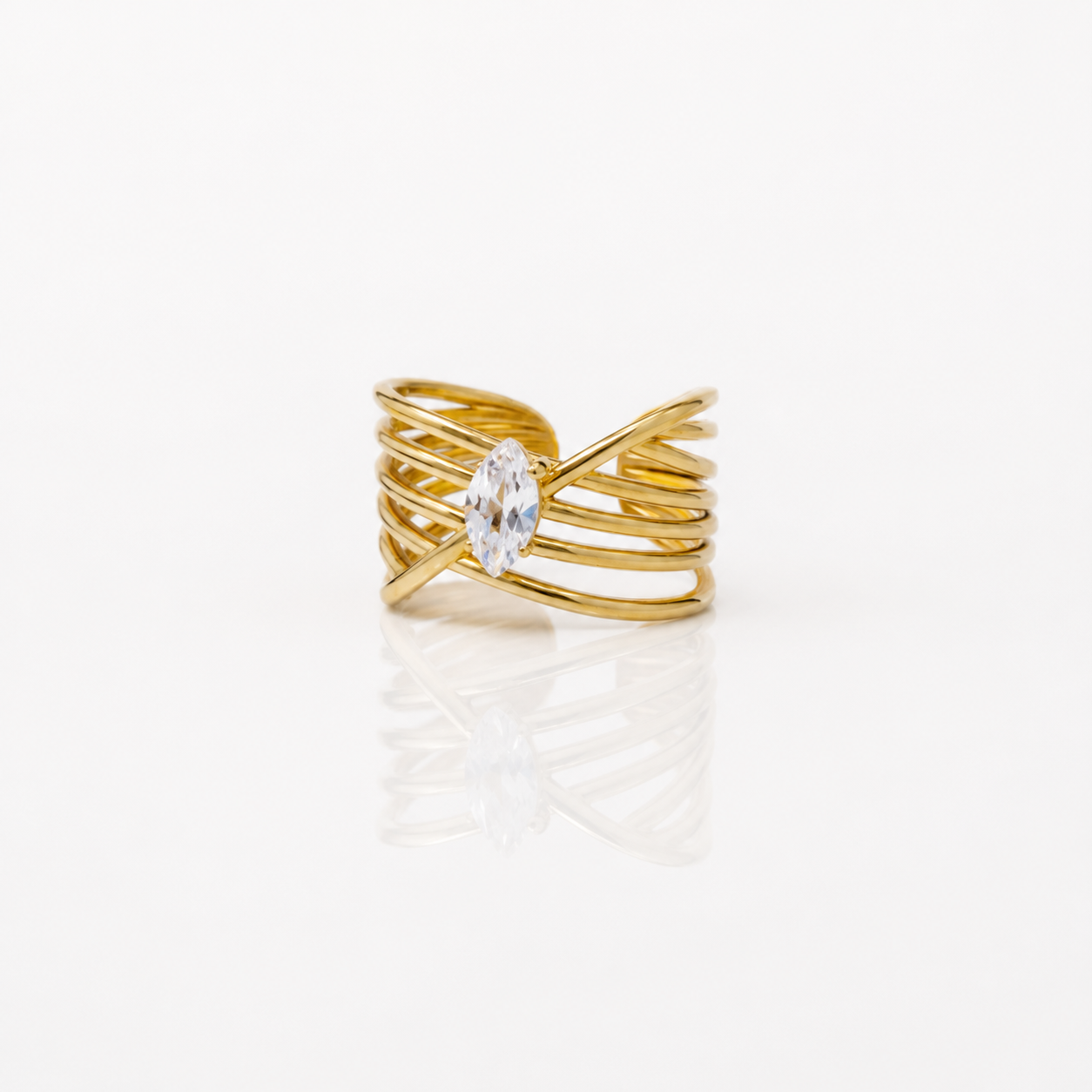 Multi Layer Crystal Ring