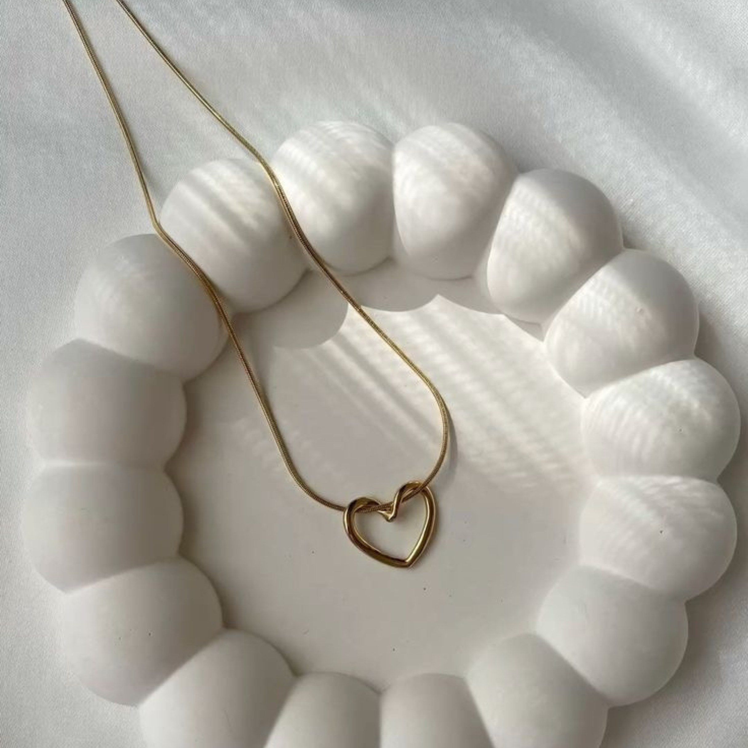 Open Heart Knot Gold Necklace