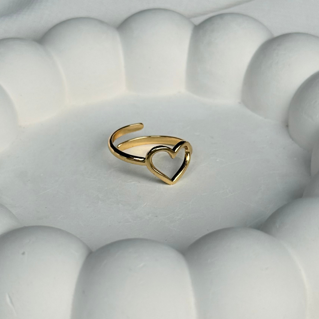 Open Heart Adjustable Ring