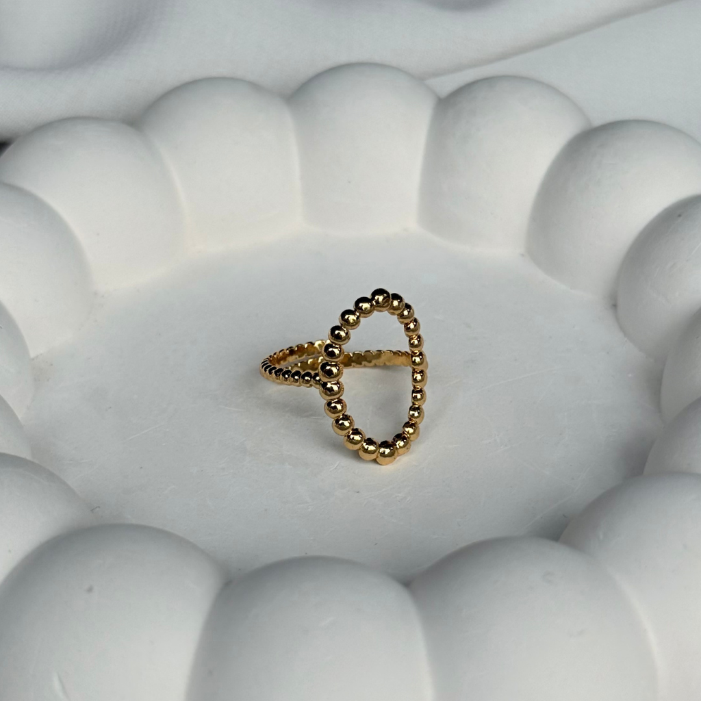 Beaded Triangle Adjustable Ring