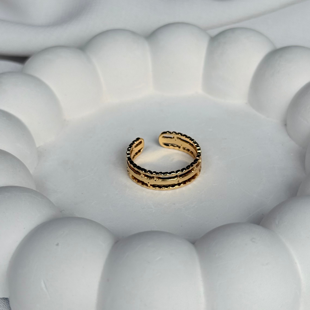 Dual Layer Textured Adjustable Ring