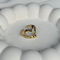 Hammered Heart Adjustable Ring