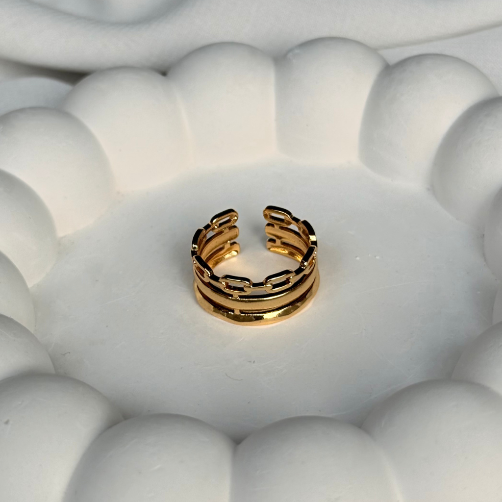 Dual Layer Chain Adjustable Ring