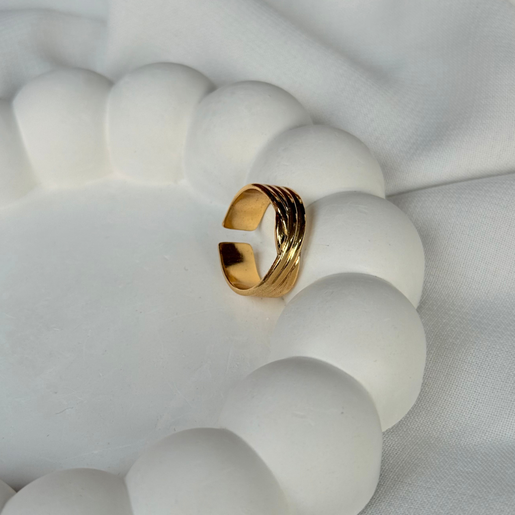 Ripple Band Adjustable Ring