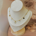 Star Crystal Charm Gold Necklace