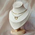 Layered Open Heart Gold Necklace