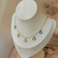 Multi Charm Disc Gold Necklace