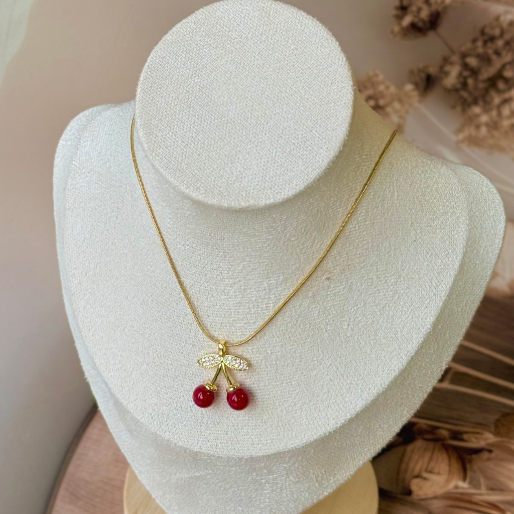 Red Cherry Gold Necklace