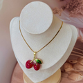 Classic Cherry Pendant Gold Necklace