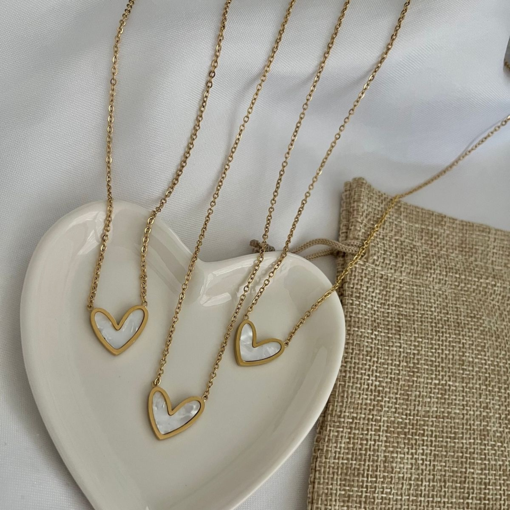 Pearl Heart Gold Necklace