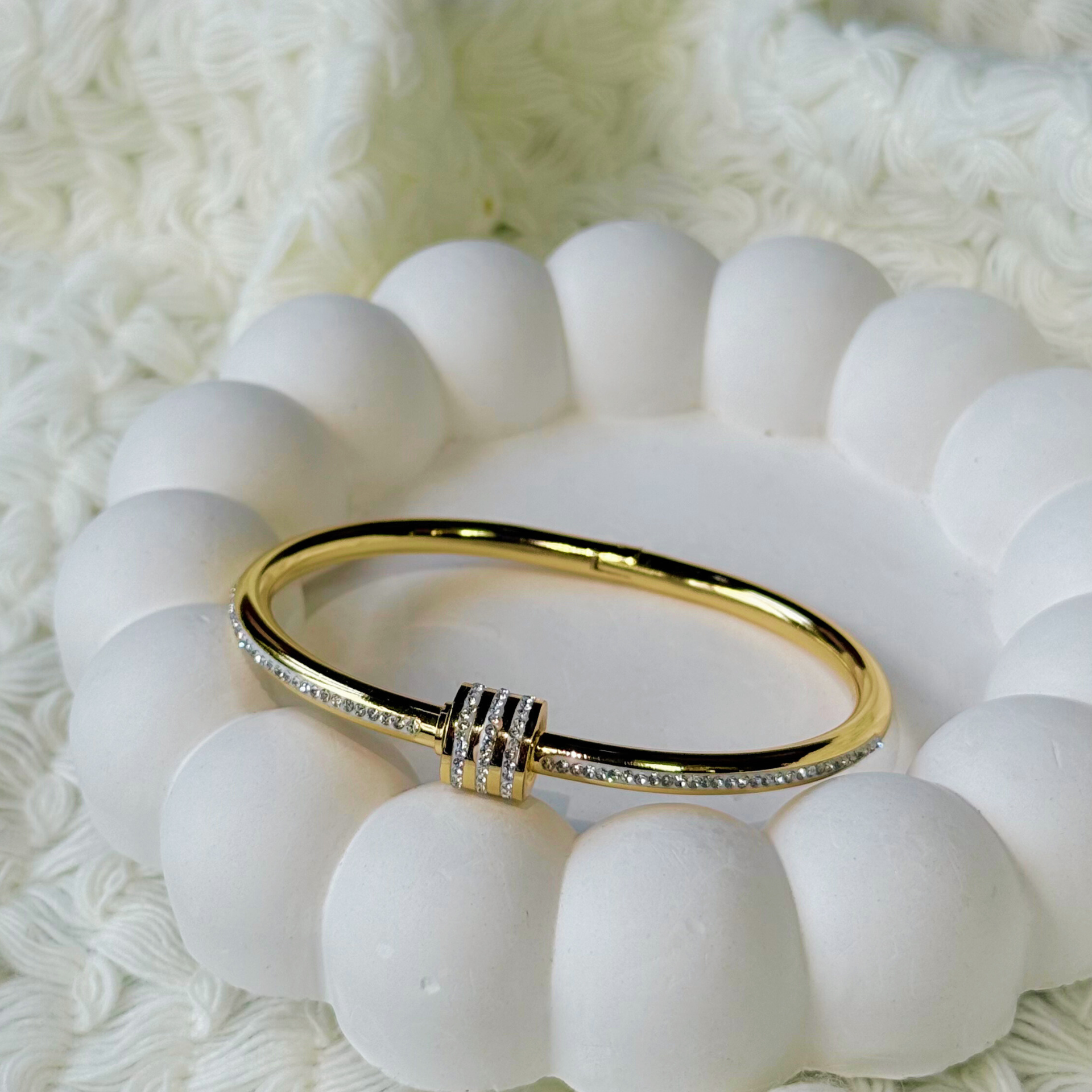 Crystal Wrap Gold Bangle