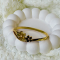 Dual Floral Pearl Gold Bangle