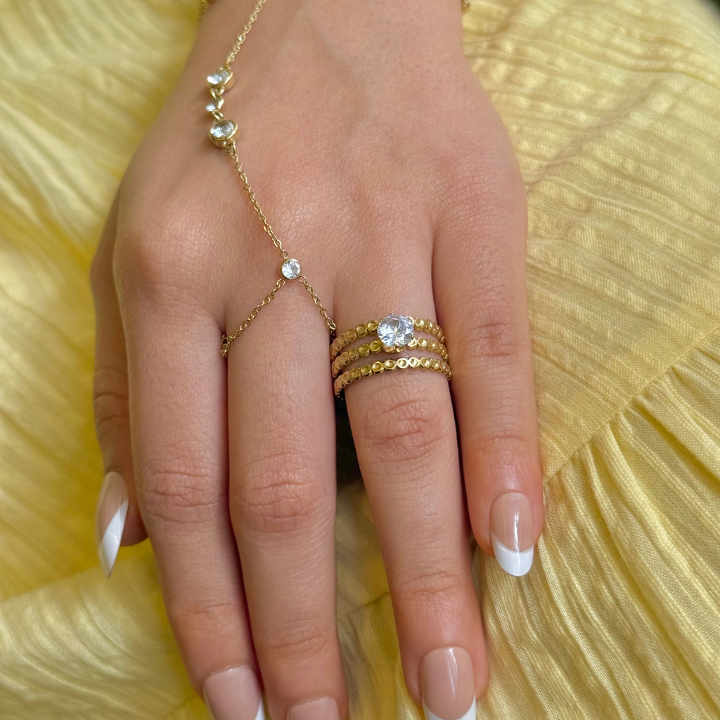 Celeste Triple Band Gold Ring