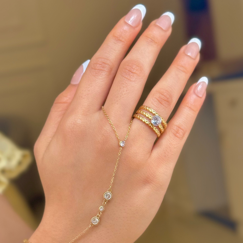 Celeste Triple Band Gold Ring