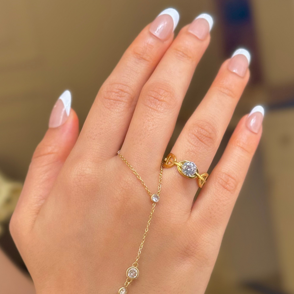 Eternal Knot Solitaire Gold Ring