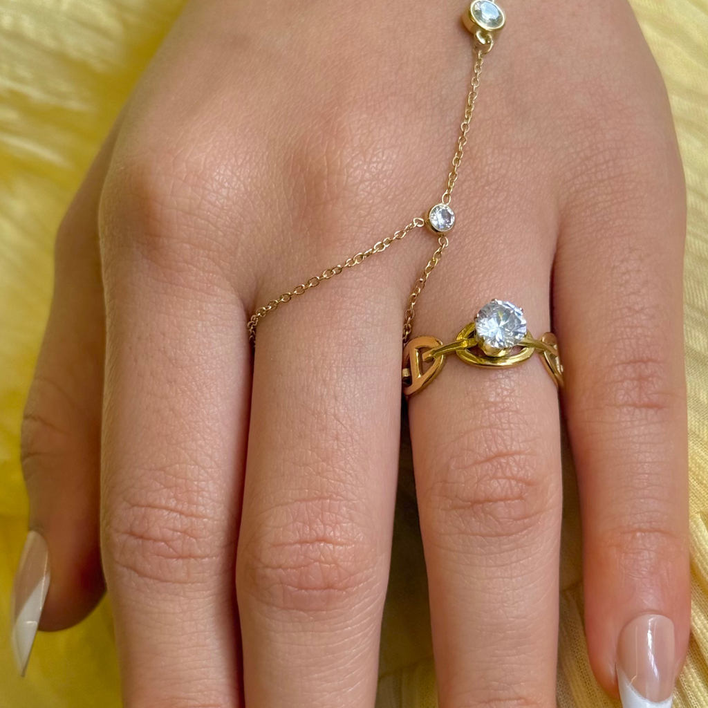 Eternal Knot Solitaire Gold Ring