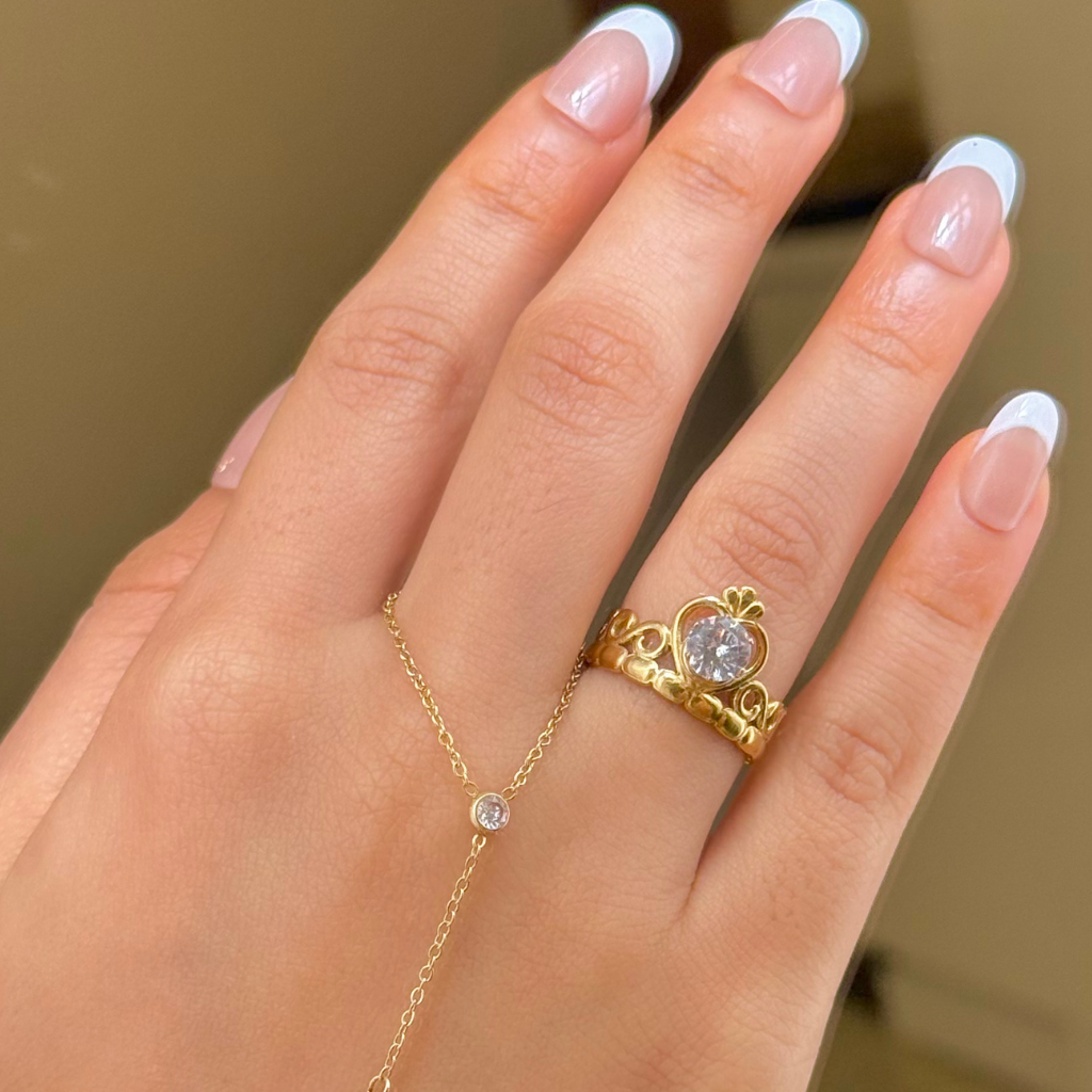 Vintage Bloom Crown Gold Ring