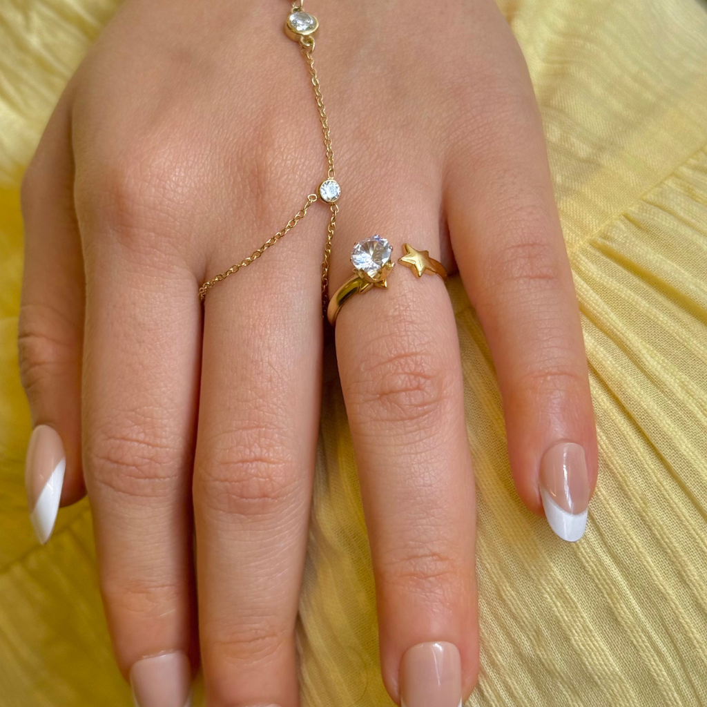 Star Solitaire Gold Ring