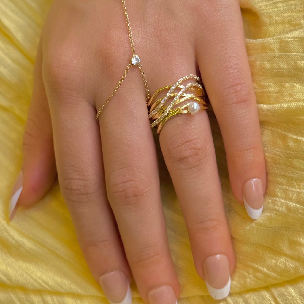 Pearl Weave Gold Ring