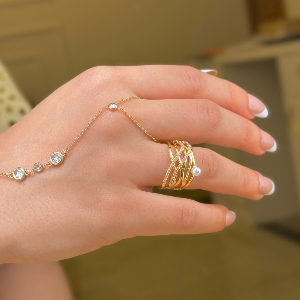 Pearl Weave Gold Ring